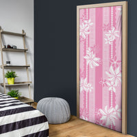 Hawaii Kakau Tribal Door Cover With Pink Tiare LT05 - Polynesian Pride