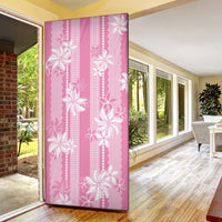 Hawaii Kakau Tribal Door Cover With Pink Tiare LT05 - Polynesian Pride