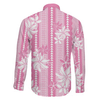 Hawaii Kakau Tribal Family Matching Off Shoulder Short Dress and Hawaiian Shirt With Pink Tiare
