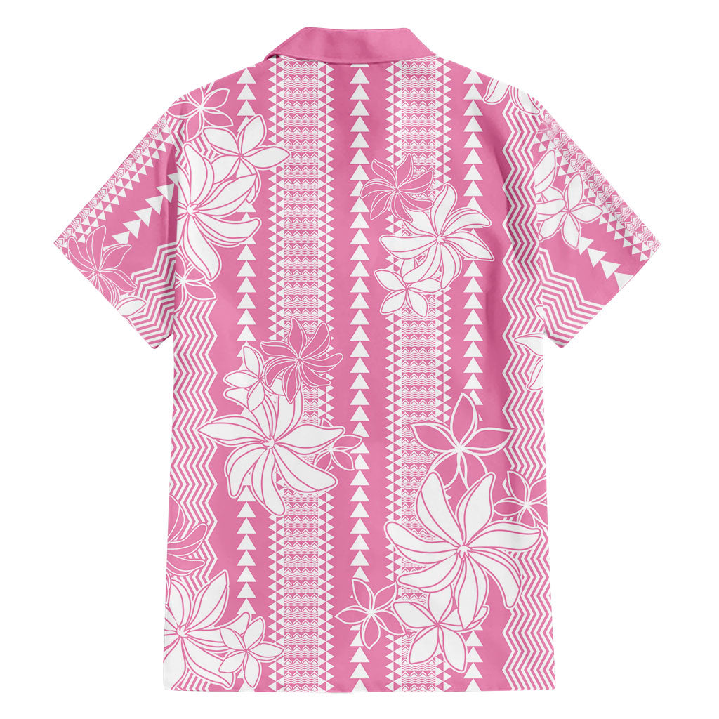 Hawaii Kakau Tribal Family Matching Puletasi and Hawaiian Shirt With Pink Tiare