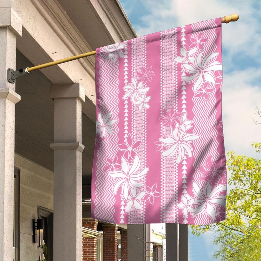 Hawaii Kakau Tribal Garden Flag With Pink Tiare LT05 House Flag Pink - Polynesian Pride