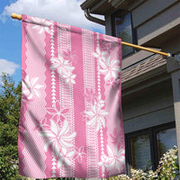 Hawaii Kakau Tribal Garden Flag With Pink Tiare LT05 - Polynesian Pride