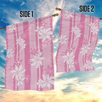 Hawaii Kakau Tribal Garden Flag With Pink Tiare LT05 - Polynesian Pride