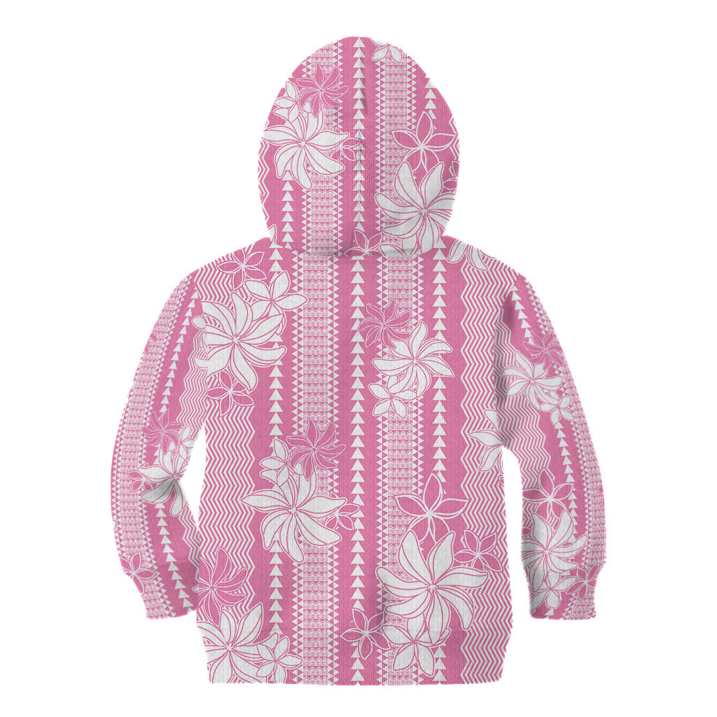 Hawaii Kakau Tribal Kid Hoodie With Pink Tiare LT05 - Polynesian Pride