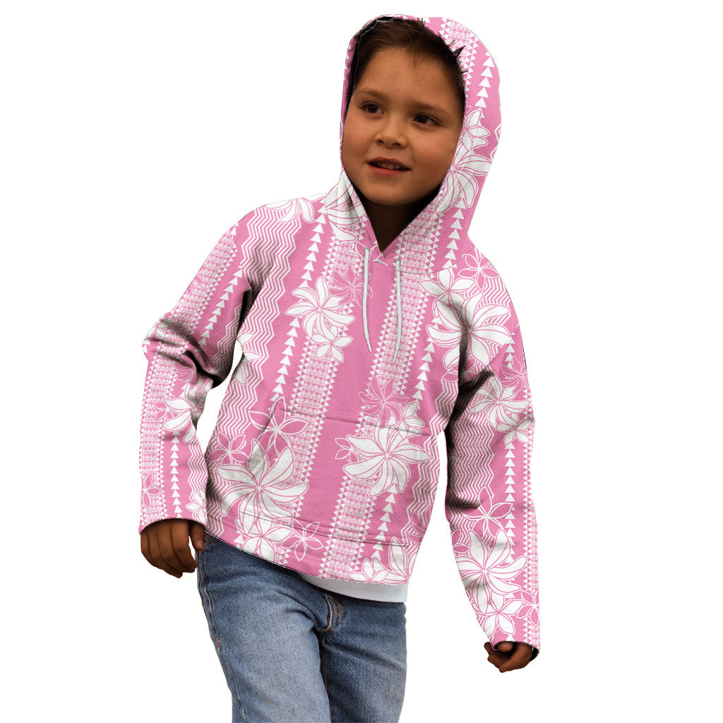 Hawaii Kakau Tribal Kid Hoodie With Pink Tiare LT05 - Polynesian Pride
