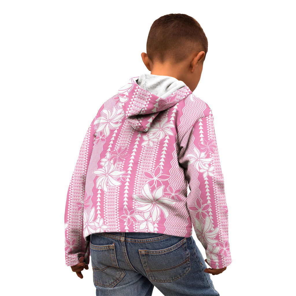 Hawaii Kakau Tribal Kid Hoodie With Pink Tiare LT05 - Polynesian Pride