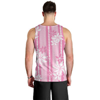 Hawaii Kakau Tribal Men Tank Top With Pink Tiare LT05 - Polynesian Pride