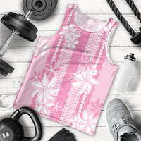 Hawaii Kakau Tribal Men Tank Top With Pink Tiare LT05 - Polynesian Pride