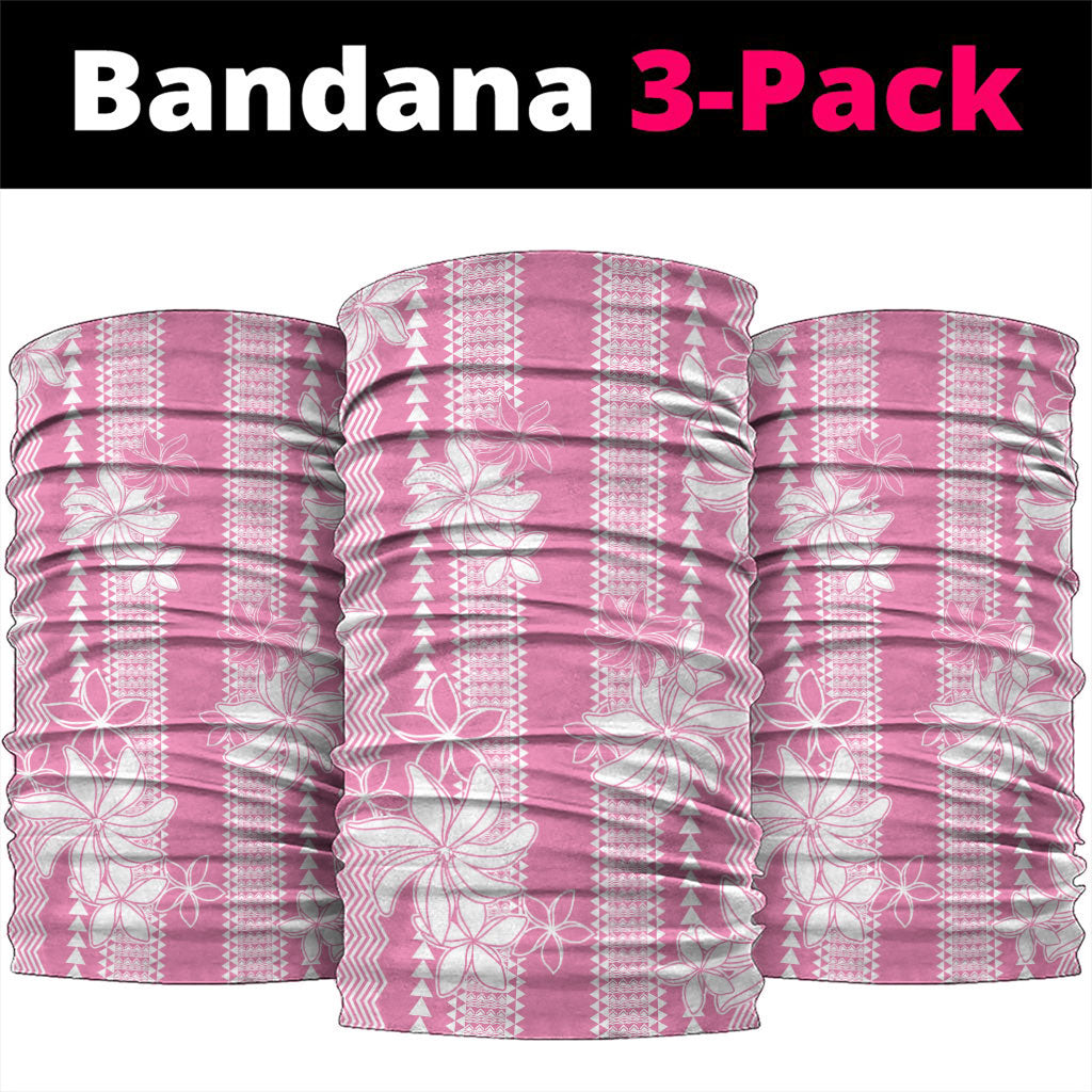 Hawaii Kakau Tribal Neck Gaiter With Pink Tiare LT05 package One Size: 25*50cm Pink - Polynesian Pride