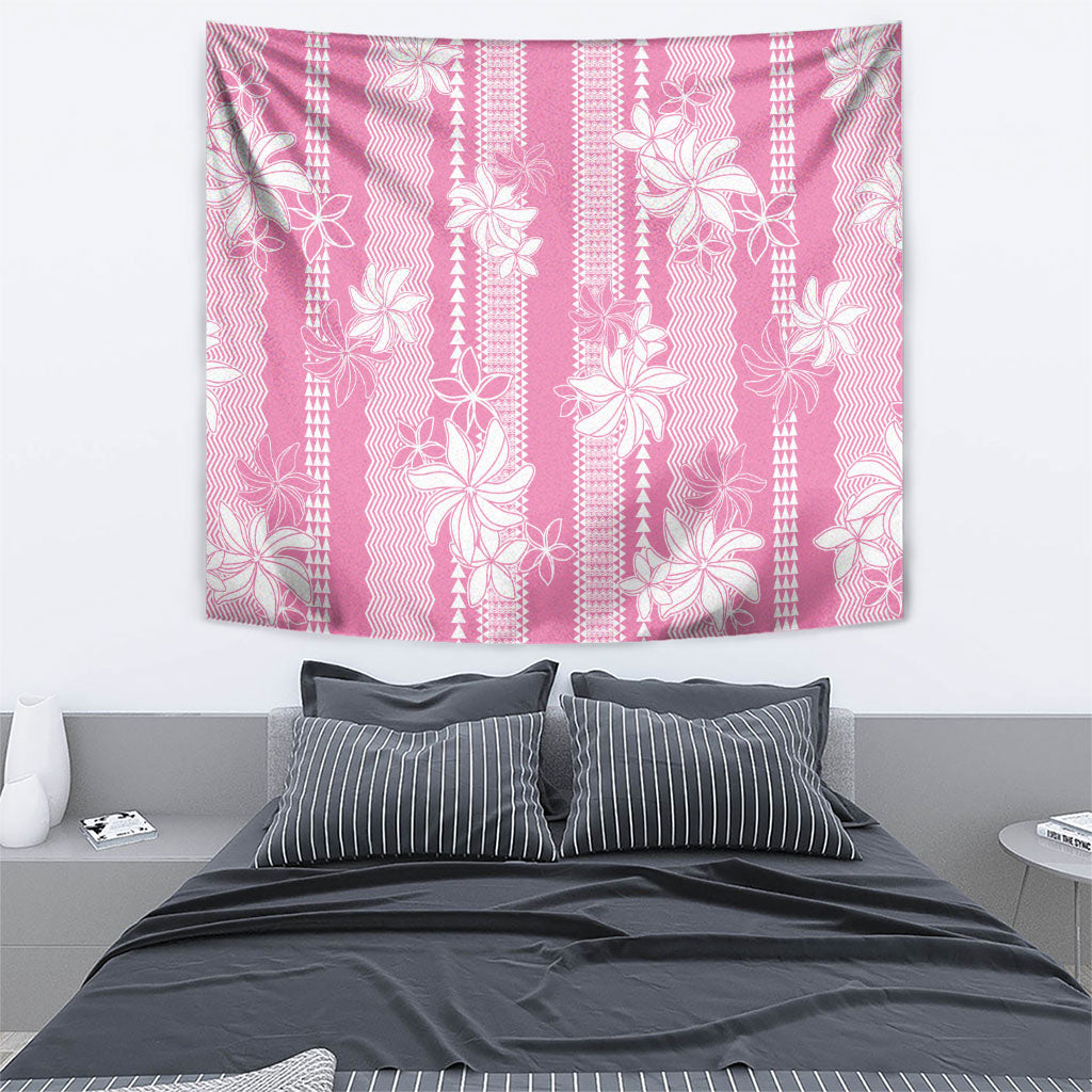 Hawaii Kakau Tribal Tapestry With Pink Tiare LT05 - Polynesian Pride