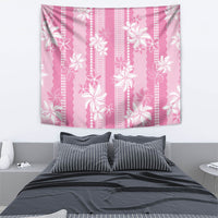 Hawaii Kakau Tribal Tapestry With Pink Tiare LT05 - Polynesian Pride