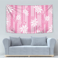 Hawaii Kakau Tribal Tapestry With Pink Tiare LT05 - Polynesian Pride