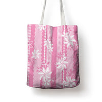 Hawaii Kakau Tribal Tote Bag With Pink Tiare LT05 - Polynesian Pride