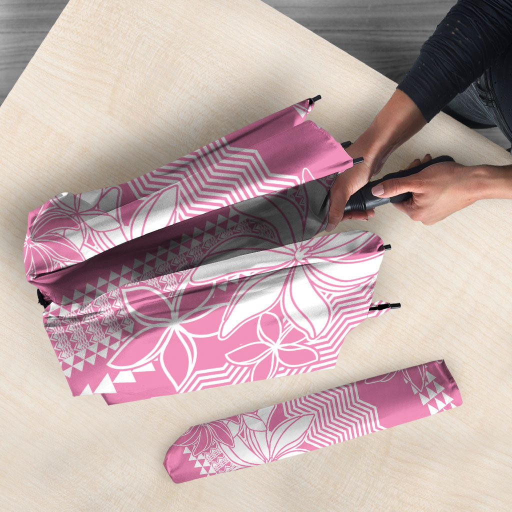 Hawaii Kakau Tribal Umbrella With Pink Tiare LT05 - Polynesian Pride