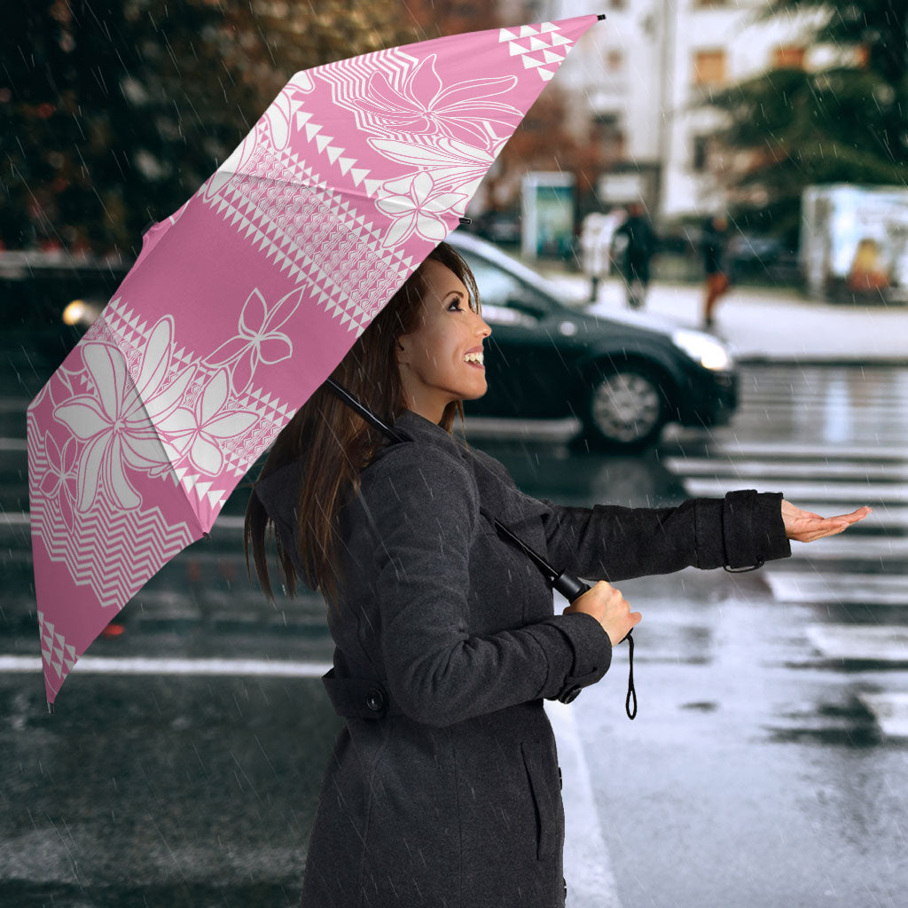 Hawaii Kakau Tribal Umbrella With Pink Tiare LT05 - Polynesian Pride