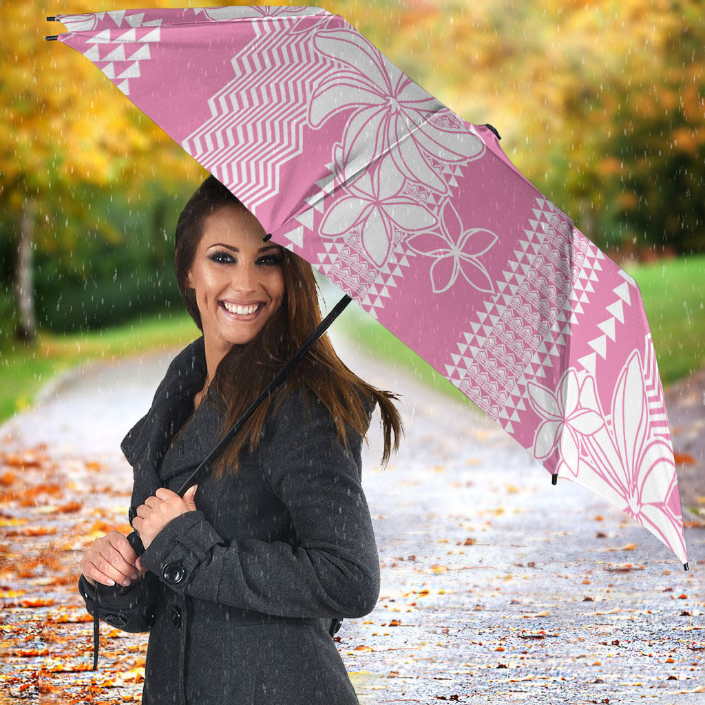 Hawaii Kakau Tribal Umbrella With Pink Tiare LT05 - Polynesian Pride