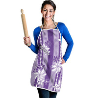 Hawaii Kakau Tribal Apron With Purple Tiare LT05 - Polynesian Pride