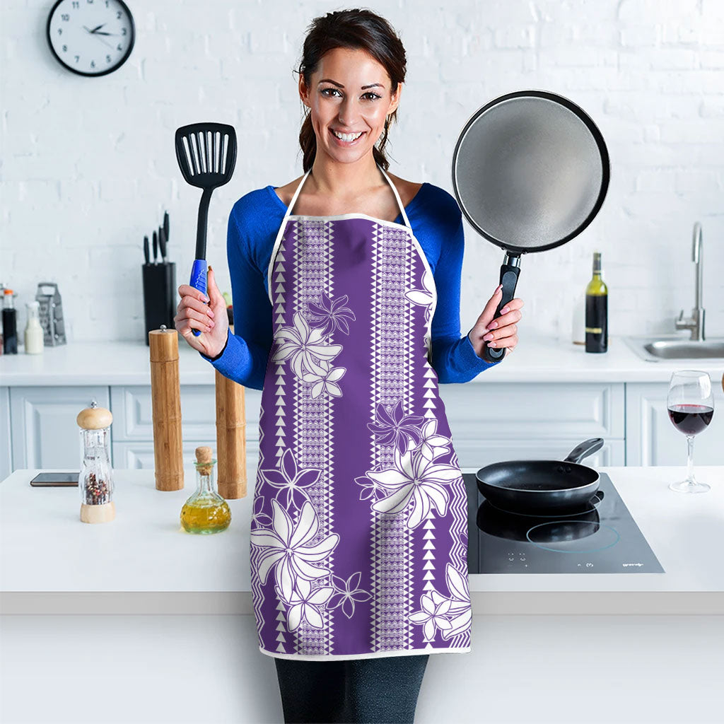 Hawaii Kakau Tribal Apron With Purple Tiare LT05 - Polynesian Pride