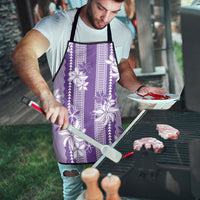 Hawaii Kakau Tribal Apron With Purple Tiare LT05 - Polynesian Pride
