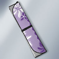 Hawaii Kakau Tribal Auto Sun Shade With Purple Tiare LT05 - Polynesian Pride
