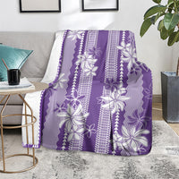 Hawaii Kakau Tribal Blanket With Purple Tiare