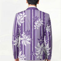 Hawaii Kakau Tribal Blazer With Purple Tiare