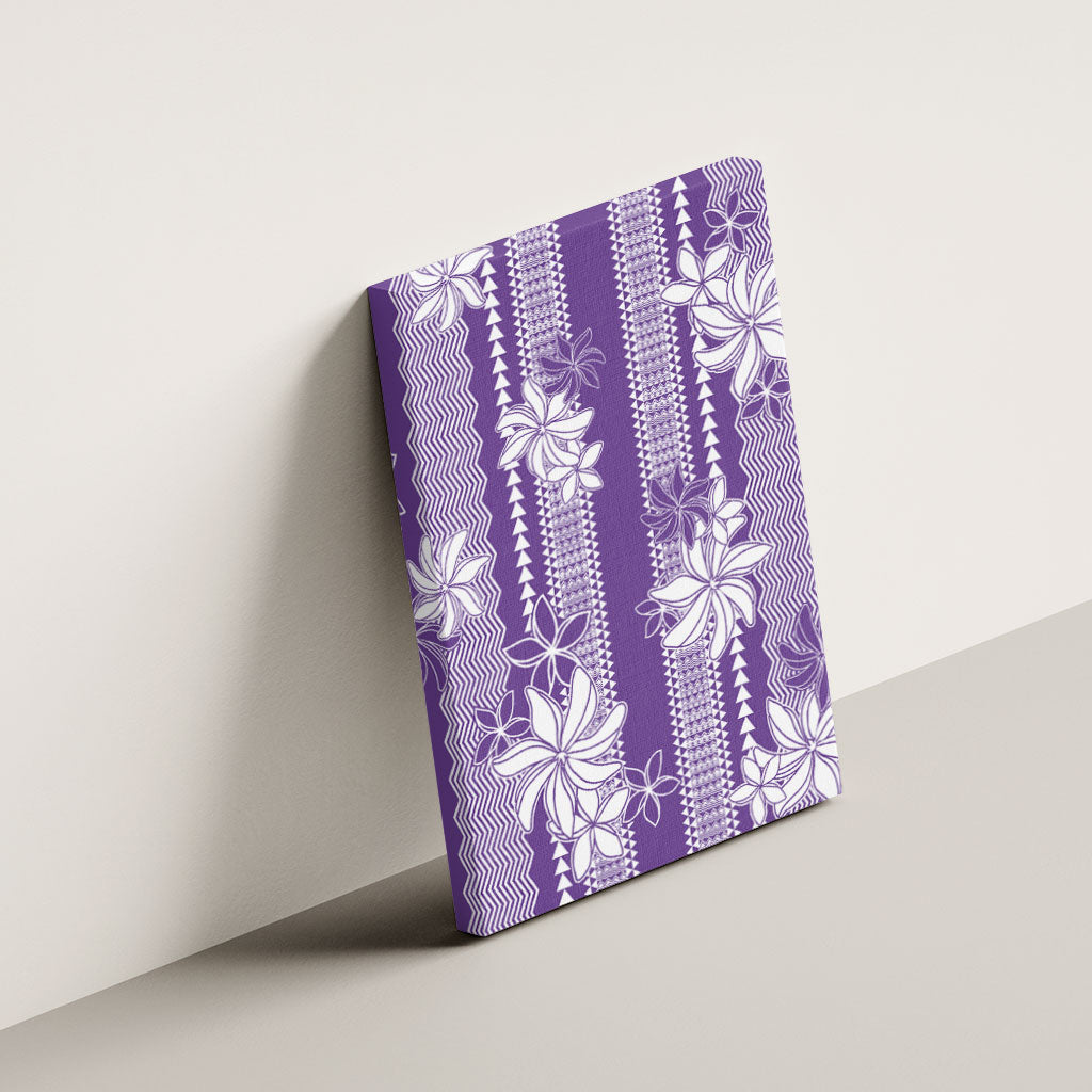 Hawaii Kakau Tribal Canvas Wall Art With Purple Tiare LT05 - Polynesian Pride