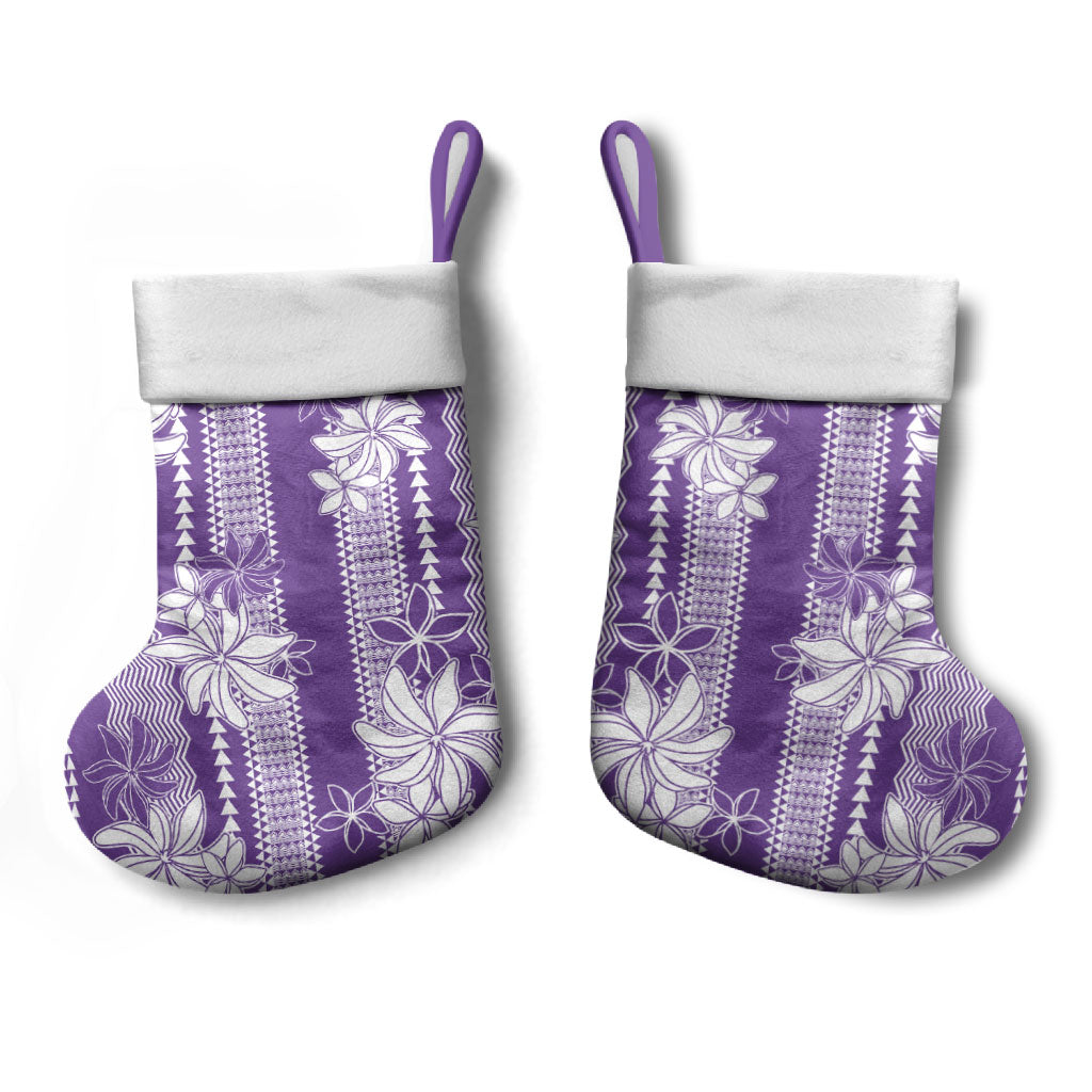 Hawaii Kakau Tribal Christmas Stocking With Purple Tiare LT05 - Polynesian Pride