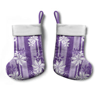 Hawaii Kakau Tribal Christmas Stocking With Purple Tiare LT05 - Polynesian Pride