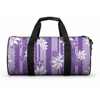 Hawaii Kakau Tribal Duffle Bag With Purple Tiare LT05 One size Purple - Polynesian Pride