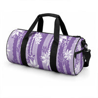 Hawaii Kakau Tribal Duffle Bag With Purple Tiare LT05 - Polynesian Pride