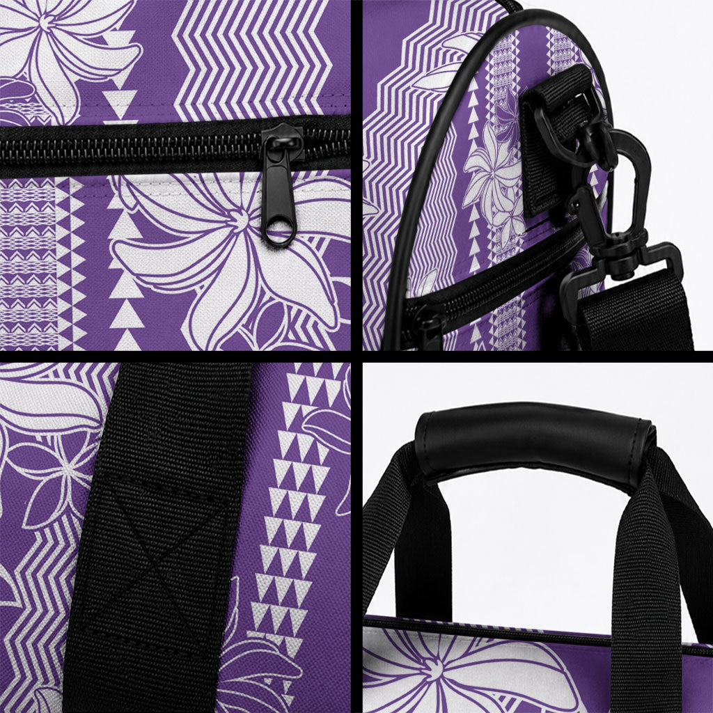 Hawaii Kakau Tribal Duffle Bag With Purple Tiare LT05 - Polynesian Pride