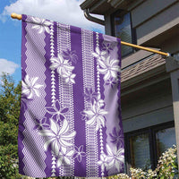 Hawaii Kakau Tribal Garden Flag With Purple Tiare LT05 - Polynesian Pride
