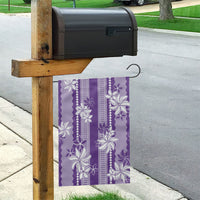 Hawaii Kakau Tribal Garden Flag With Purple Tiare LT05 - Polynesian Pride