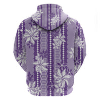 Hawaii Kakau Tribal Hoodie With Purple Tiare LT05 - Polynesian Pride