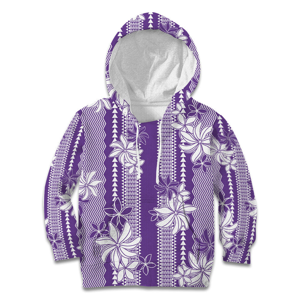 Hawaii Kakau Tribal Kid Hoodie With Purple Tiare LT05 Hoodie Purple - Polynesian Pride