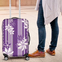 Hawaii Kakau Tribal Luggage Cover With Purple Tiare