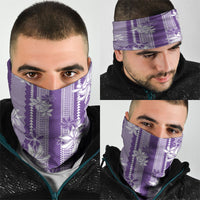 Hawaii Kakau Tribal Neck Gaiter With Purple Tiare LT05 - Polynesian Pride