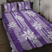 Hawaii Kakau Tribal Quilt Bed Set With Purple Tiare LT05 Purple - Polynesian Pride