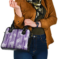 Hawaii Kakau Tribal Shoulder Handbag With Purple Tiare LT05 - Polynesian Pride