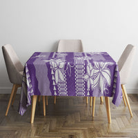 Hawaii Kakau Tribal Tablecloth With Purple Tiare LT05 - Polynesian Pride
