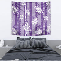 Hawaii Kakau Tribal Tapestry With Purple Tiare LT05 - Polynesian Pride