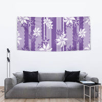 Hawaii Kakau Tribal Tapestry With Purple Tiare LT05 - Polynesian Pride