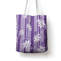 Hawaii Kakau Tribal Tote Bag With Purple Tiare LT05 - Polynesian Pride