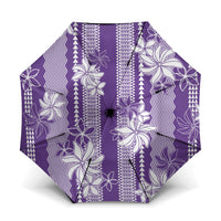 Hawaii Kakau Tribal Umbrella With Purple Tiare LT05 One Size Folded 11.42 inch Opened Diameter 37.4 inch Purple - Polynesian Pride
