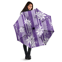 Hawaii Kakau Tribal Umbrella With Purple Tiare LT05 - Polynesian Pride