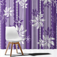Hawaii Kakau Tribal Window Curtain With Purple Tiare LT05 - Polynesian Pride
