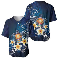 Hawaii Honu Baseball Jersey Polynesian Curves Plumeria - Polynesian Pride