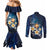 Hawaii Honu Couples Matching Mermaid Dress and Long Sleeve Button Shirt Polynesian Curves Plumeria - Polynesian Pride