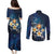 Hawaii Honu Couples Matching Puletasi and Long Sleeve Button Shirt Polynesian Curves Plumeria - Polynesian Pride